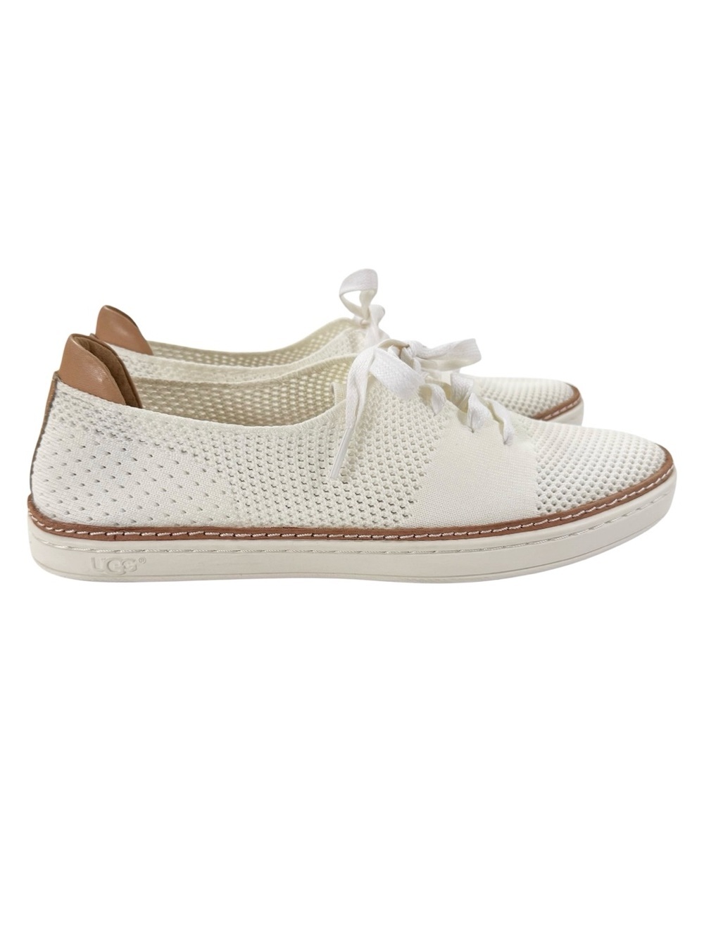 NWT UGG Pinkett Lace-Up HyperWeave Casual Knit Sneaker White Ivory Size 8